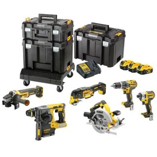 DEWALT Zestaw COMBO 18V DCK685P3T (DCD796, DCF887, DCH273, DCG405, DCS570, DCS355) 3x5,0Ah 3xTSTAK WÓZEK