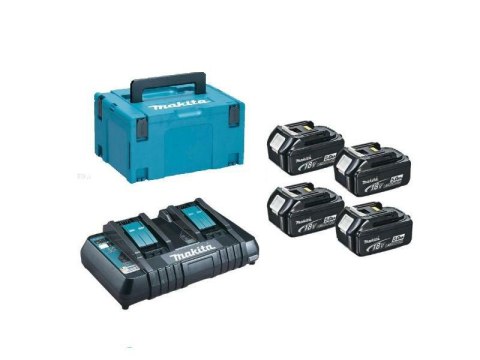 MAKITA Zestaw ZASILAJĄCY 18V 4x5,0Ah (BL1850Bx4+DC18RD) MAKPAC