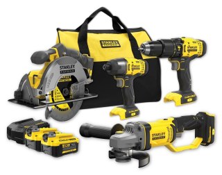 STANLEY Zestaw SFMCD711+SFMCF800+SFMCG400+SFMCS500 V20 2*4.0A