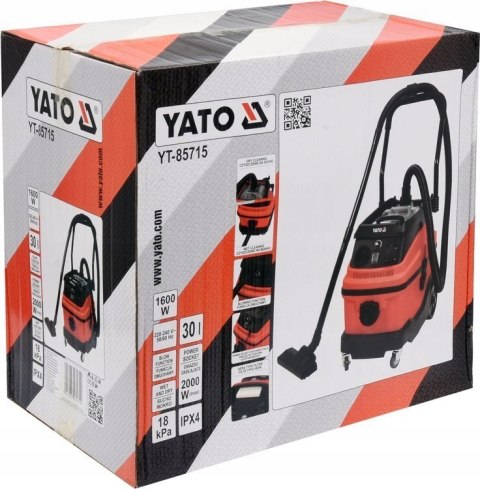 YATO Odkurzacz warsztatowy 1600W / 30L Manualny otrząsacz filtra