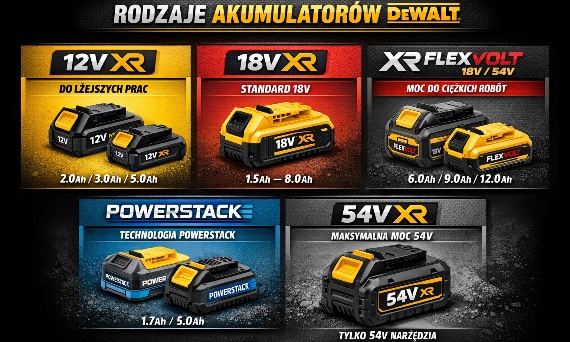 DeWalt – podział i znaczenie oznaczeń w akumulatorach do elektronarzędzi