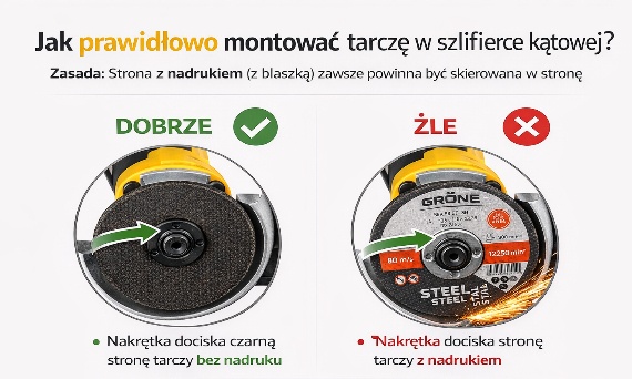 Jak prawidłowo montować tarczę tnącą na szlifierce kątowej?