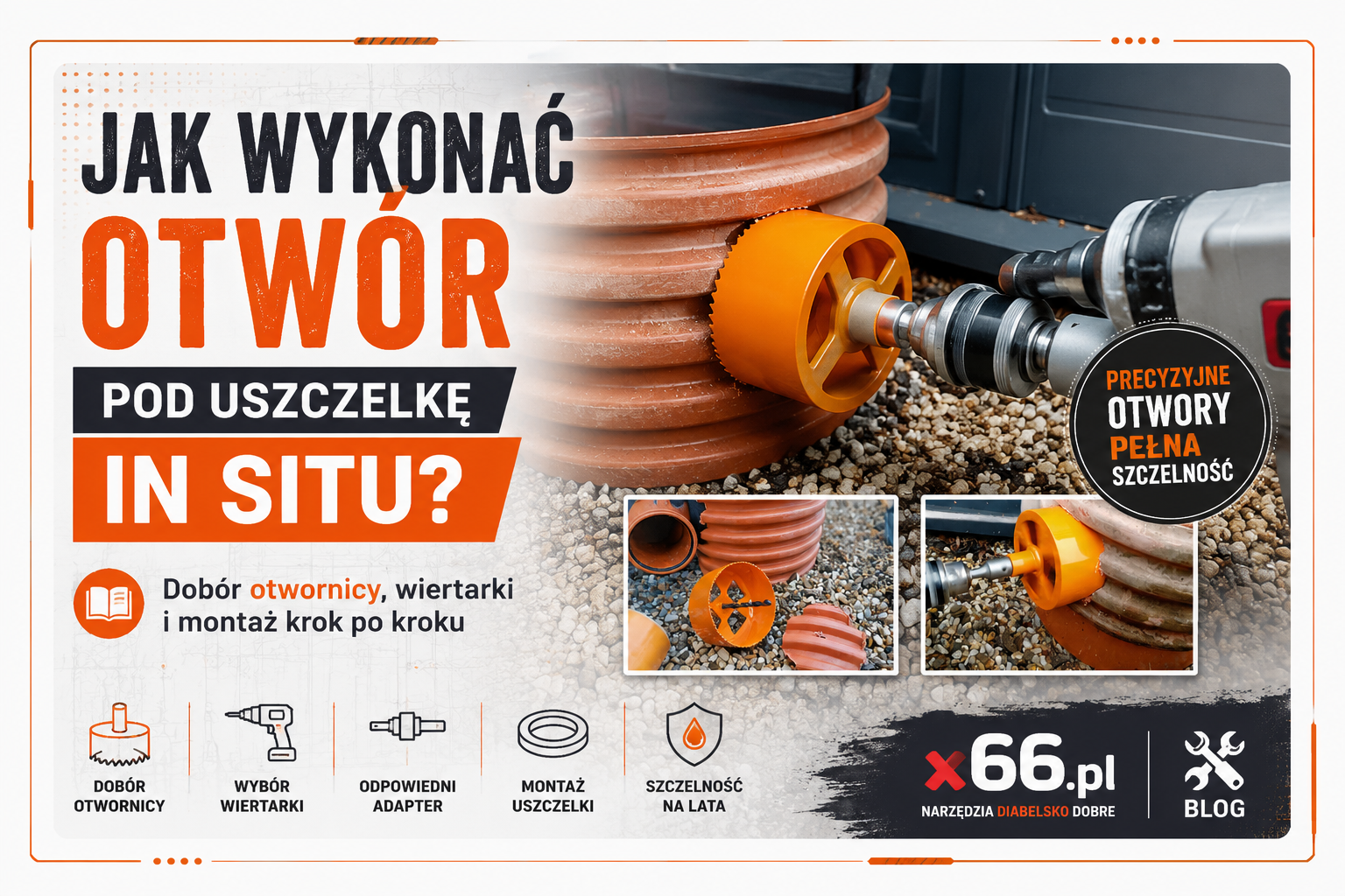 Jak wykonać otwór pod uszczelkę IN SITU? Dobór otwornicy, wiertarki i montaż krok po kroku